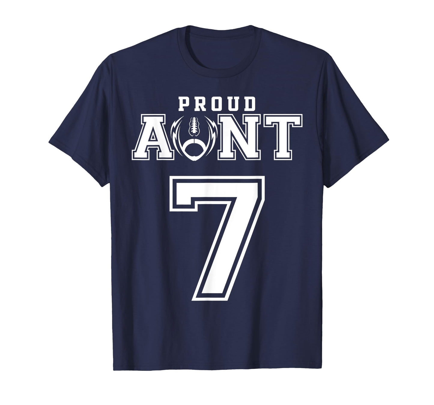 Custom Proud Football Aunt Number 7 Personalized For Women T-Shirt