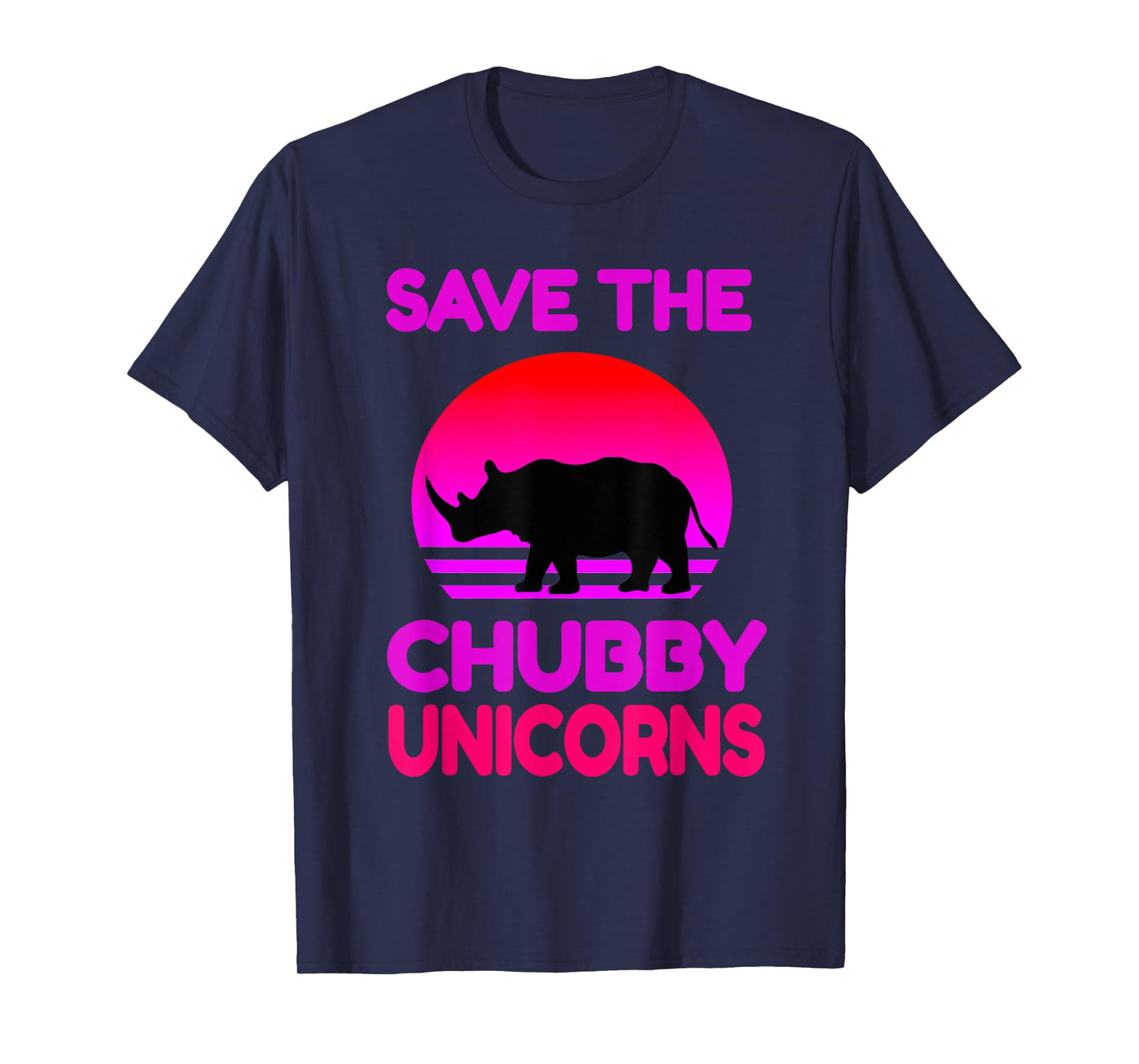Save The Chubby Unicorns Retro Style Rhino T-Shirt