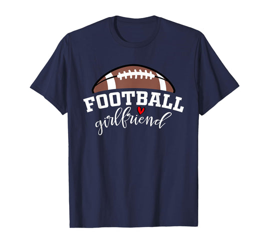 Football Girlfriend Biggest Fan Game Day Football Cheer T-Shirt