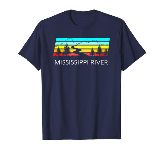 Mississippi River Retro Vintage Delta Louisiana Lake Itasca T-Shirt