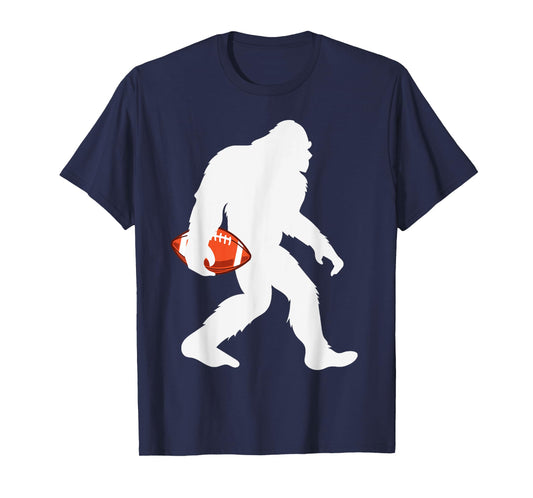 Sasquatchful Girls' Unisex-Kids Football-Themed Bigfoot T-Shirt - Black, Small, Short Sleeve