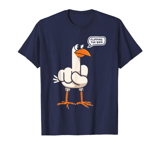 Funny Flipping The Bird Hilarious Graphic Casual Outfit T-Shirt