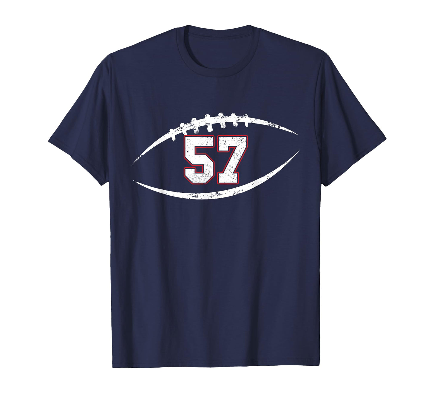 57 Number Vintage Football Player 57 Lucky Number Birthday T-Shirt
