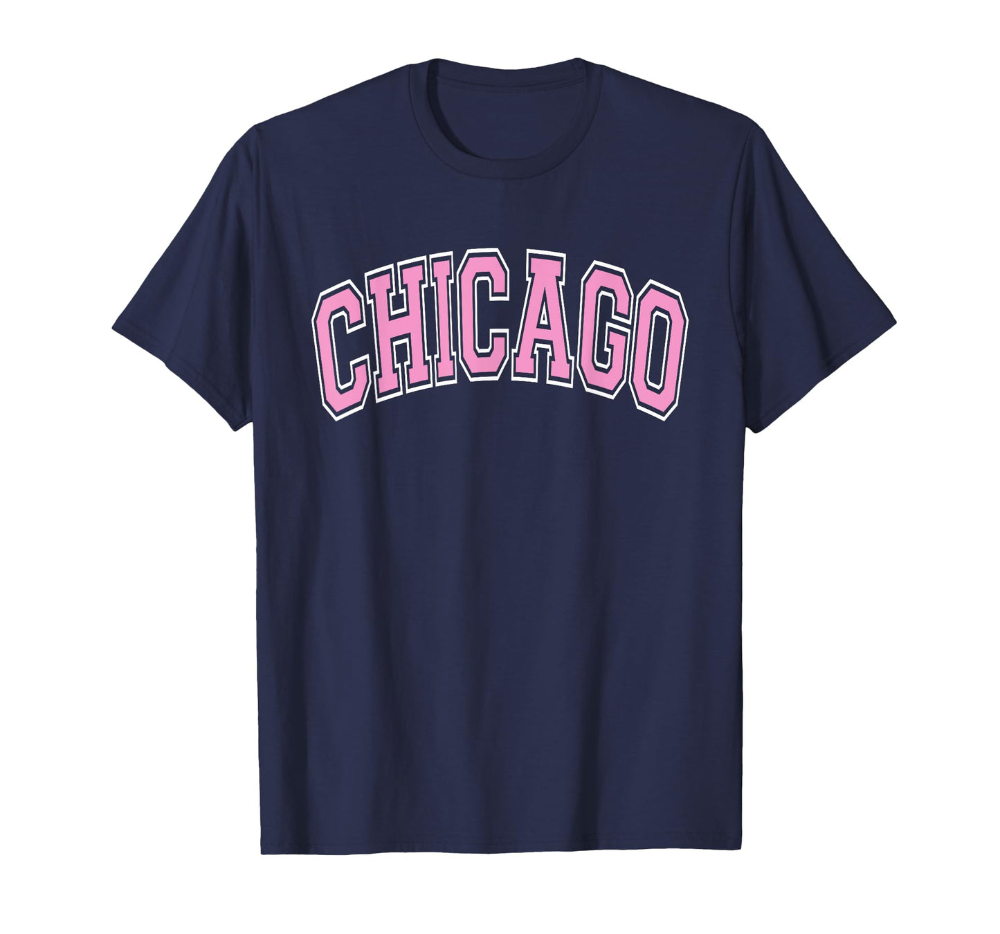 Chicago Arched Pink Text T-Shirt