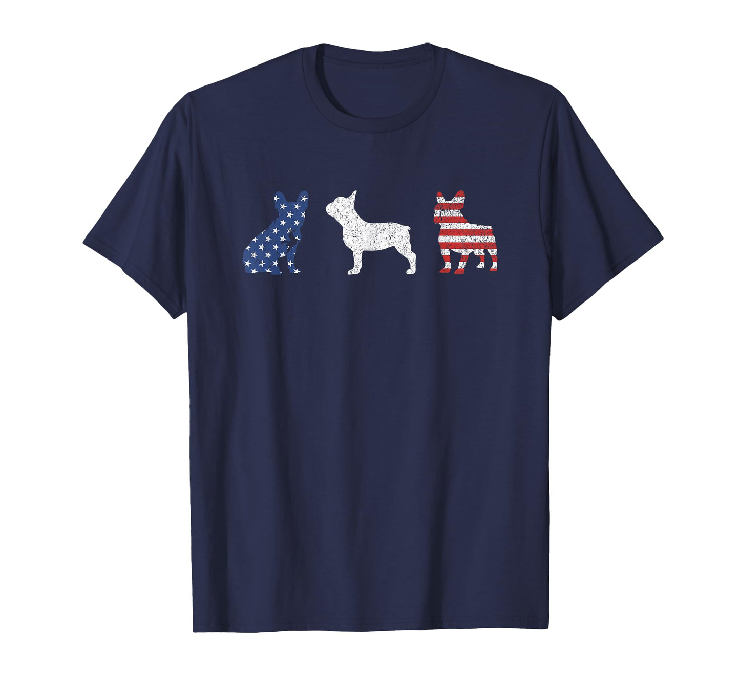 French Bulldog 4th of July Dog Patriotic USA Flag Man Woman T-Shirt