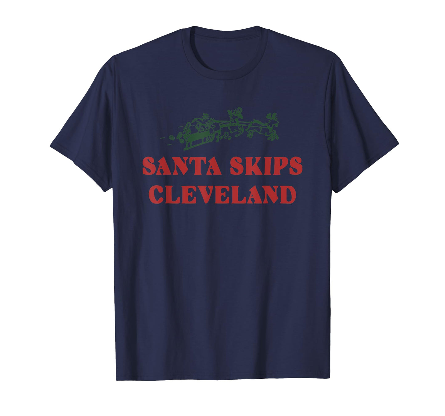 Santa Skips Cleveland Santa Reindeer Xmas Christmas 2024 T-Shirt