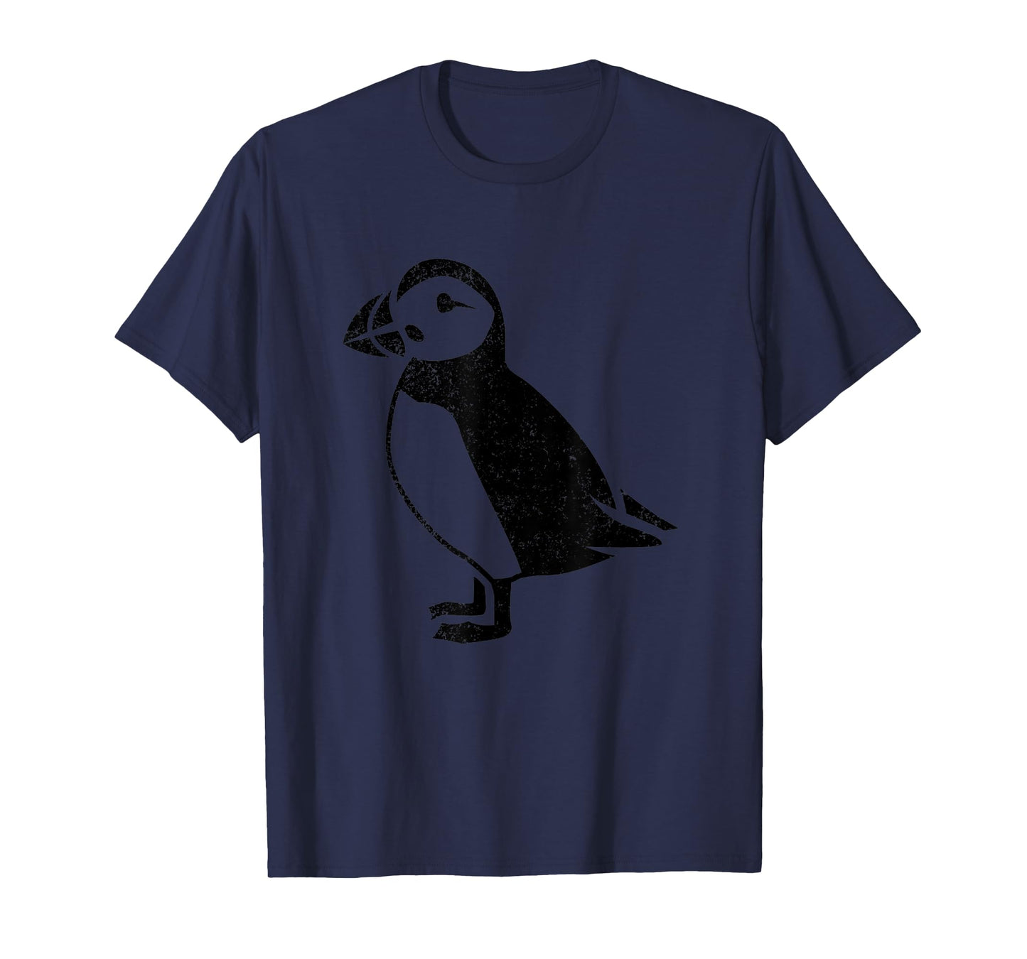 Puffin Iceland Distorted Cute Bird Black Graphic Gift T-Shirt