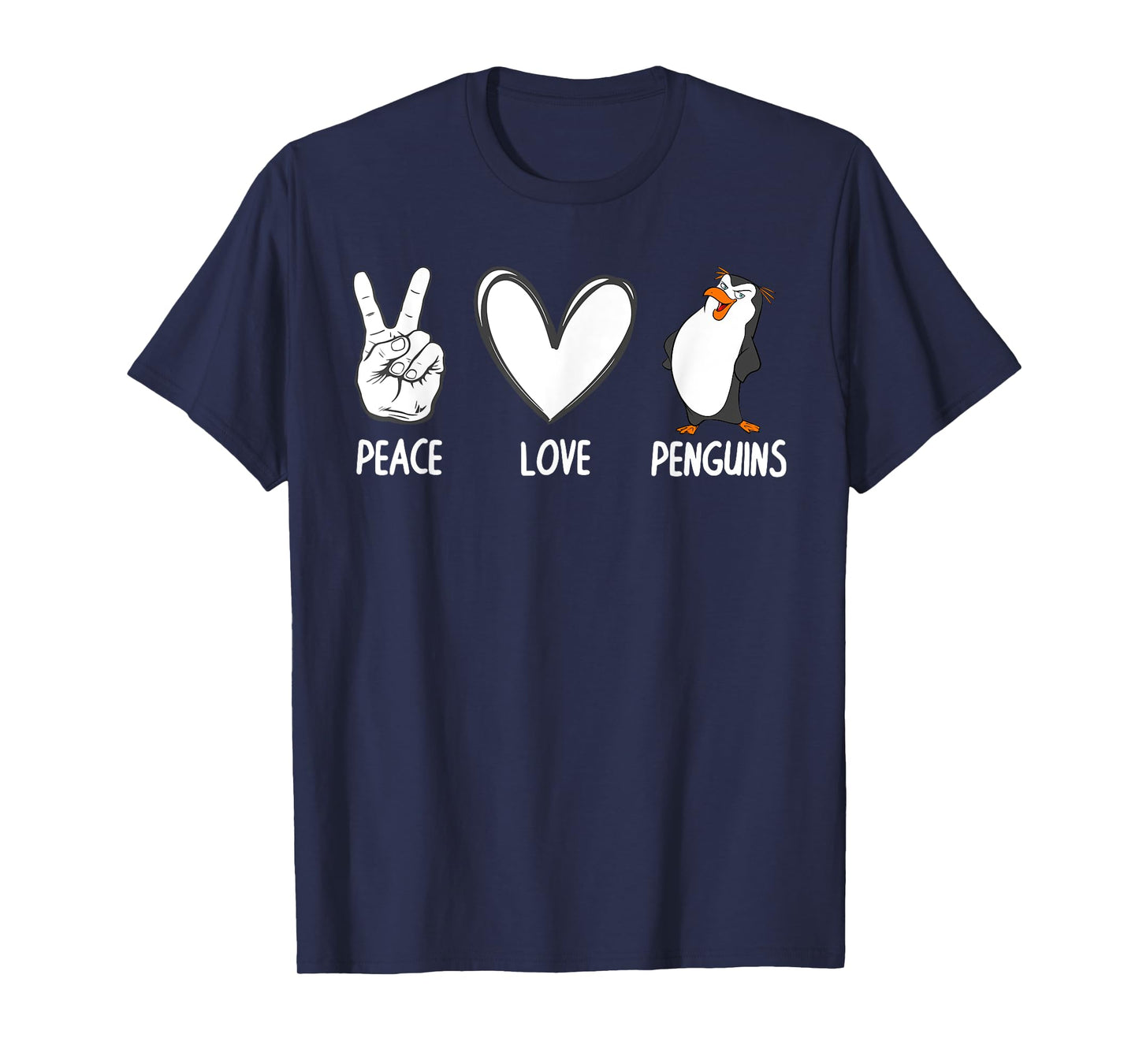 Cool Penguin Art For Men Women Peace Love Penguins Zookeeper T-Shirt