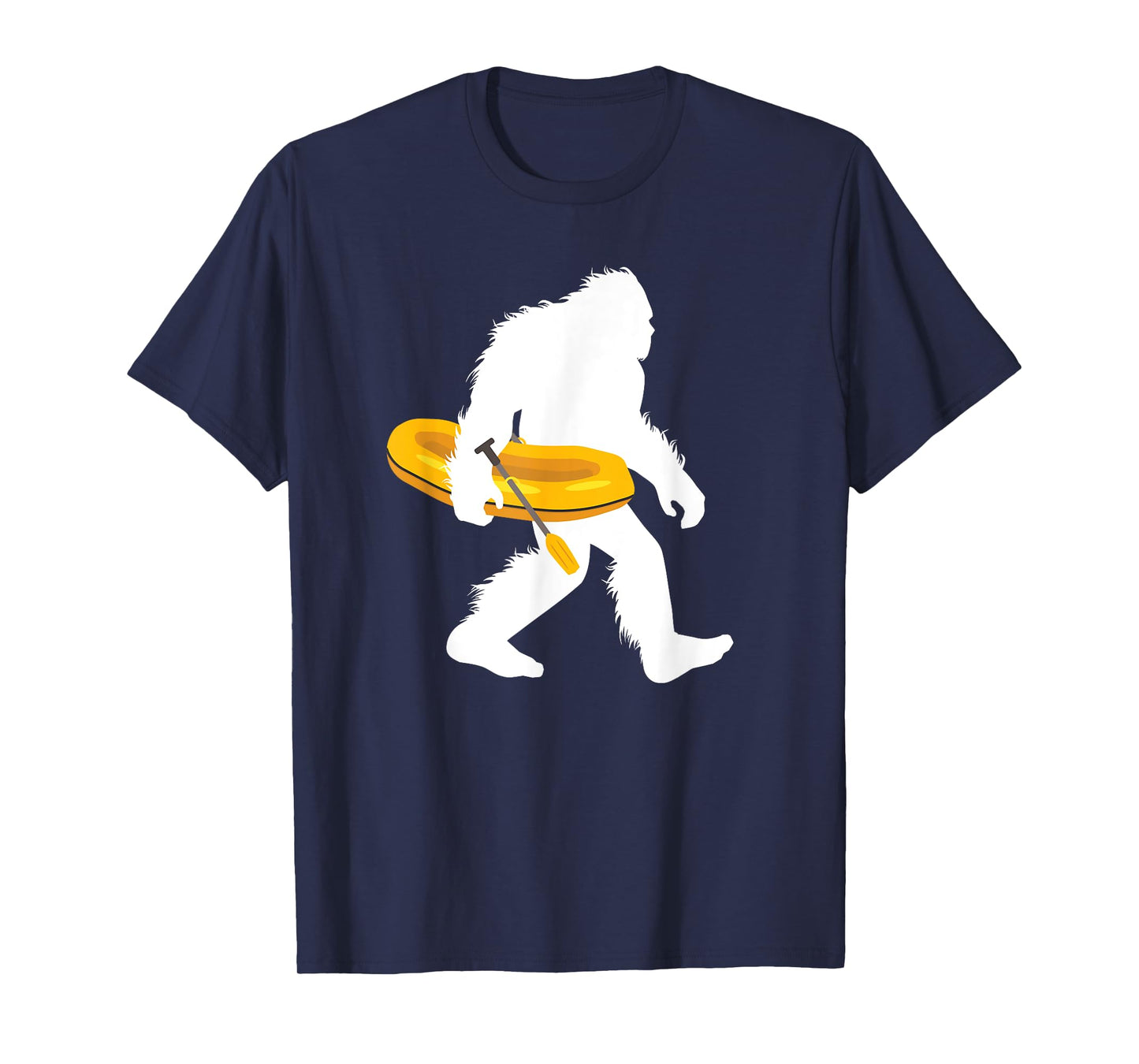 Bigfoot Carrying Rafting Boat Tubing Sasquatch With Raft T-Shirt