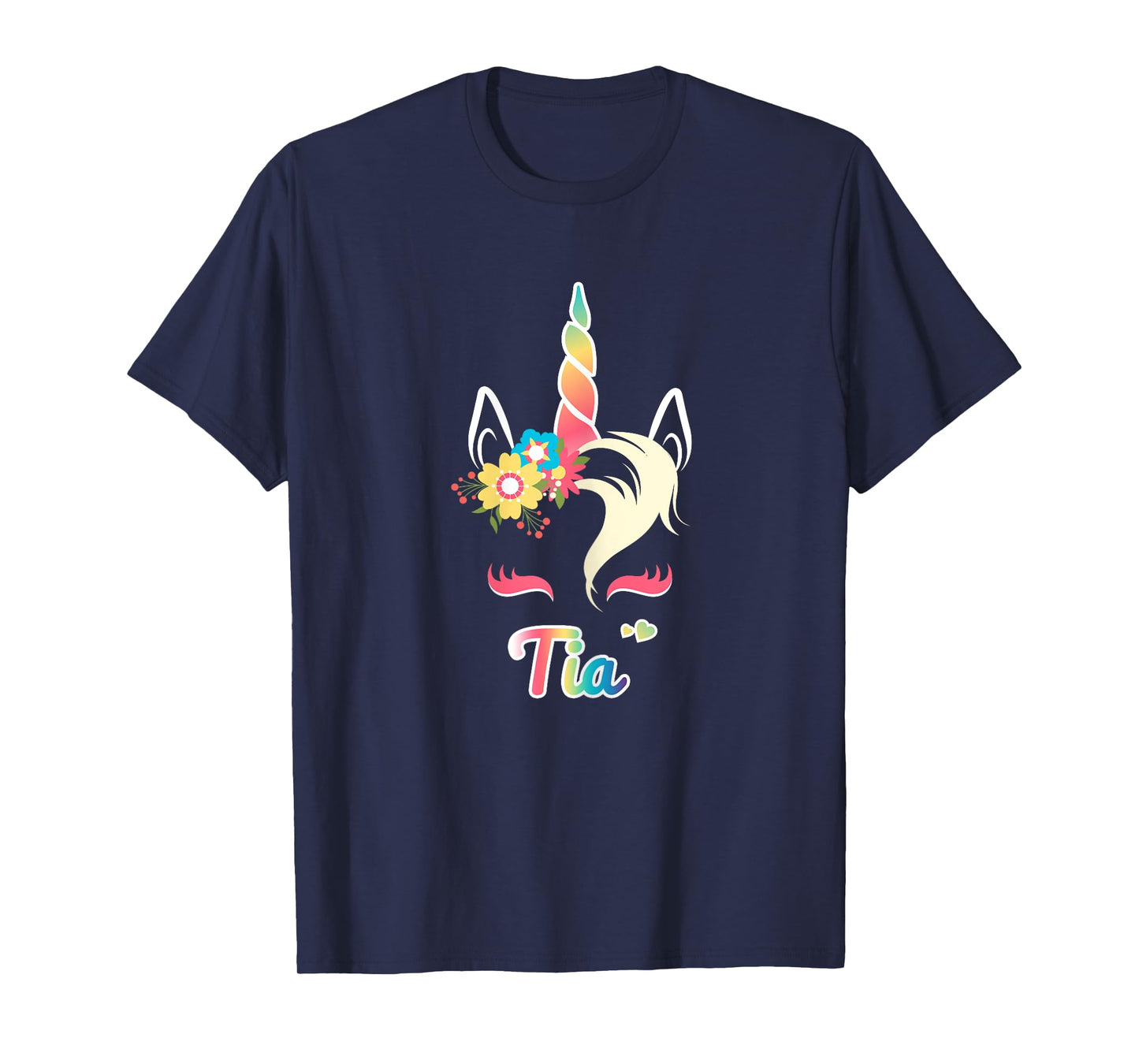 Rainbow Unicorn Tia Shirt Custom Name Gift for girls