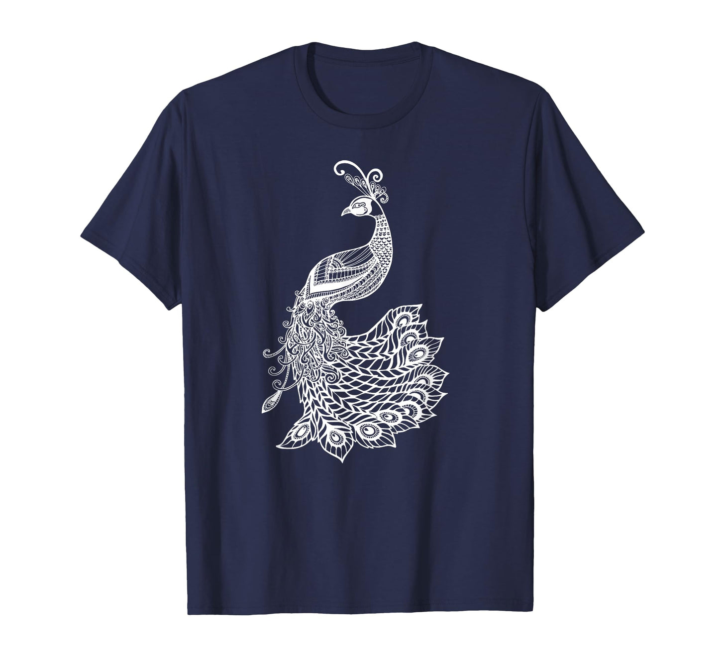 Womens & Girls Beautiful Mandala Art Bird Peacock Lover T-Shirt