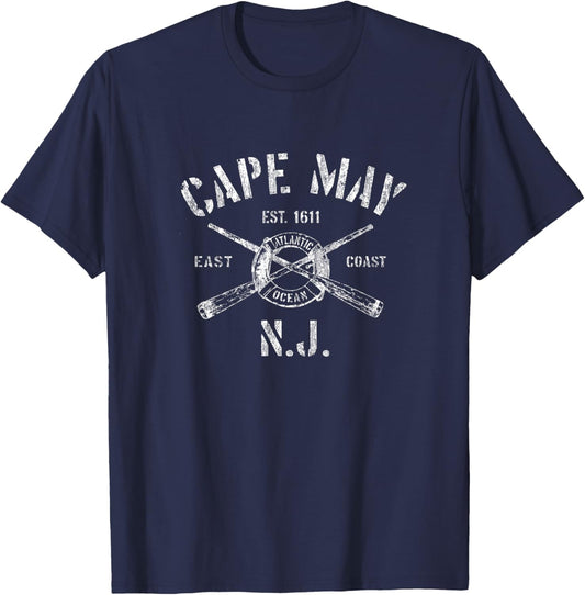 Cape May New Jersey NJ T-Shirt Vintage Nautical Boating Tee T-Shirt