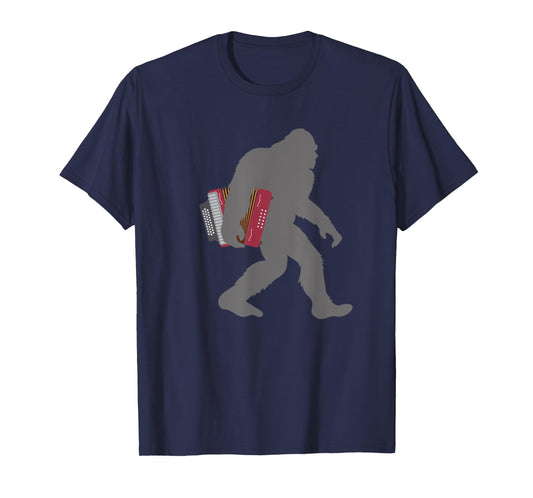 Funny Accordionist Bigfoot musician with Accordion T-Shirt