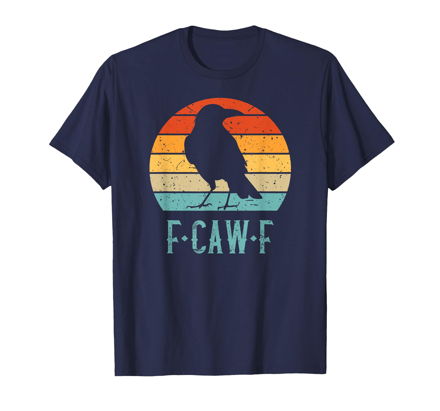 F-Caw-F Black Crow Black Bird Retro Sunset Vintage F-Caw-F T-Shirt