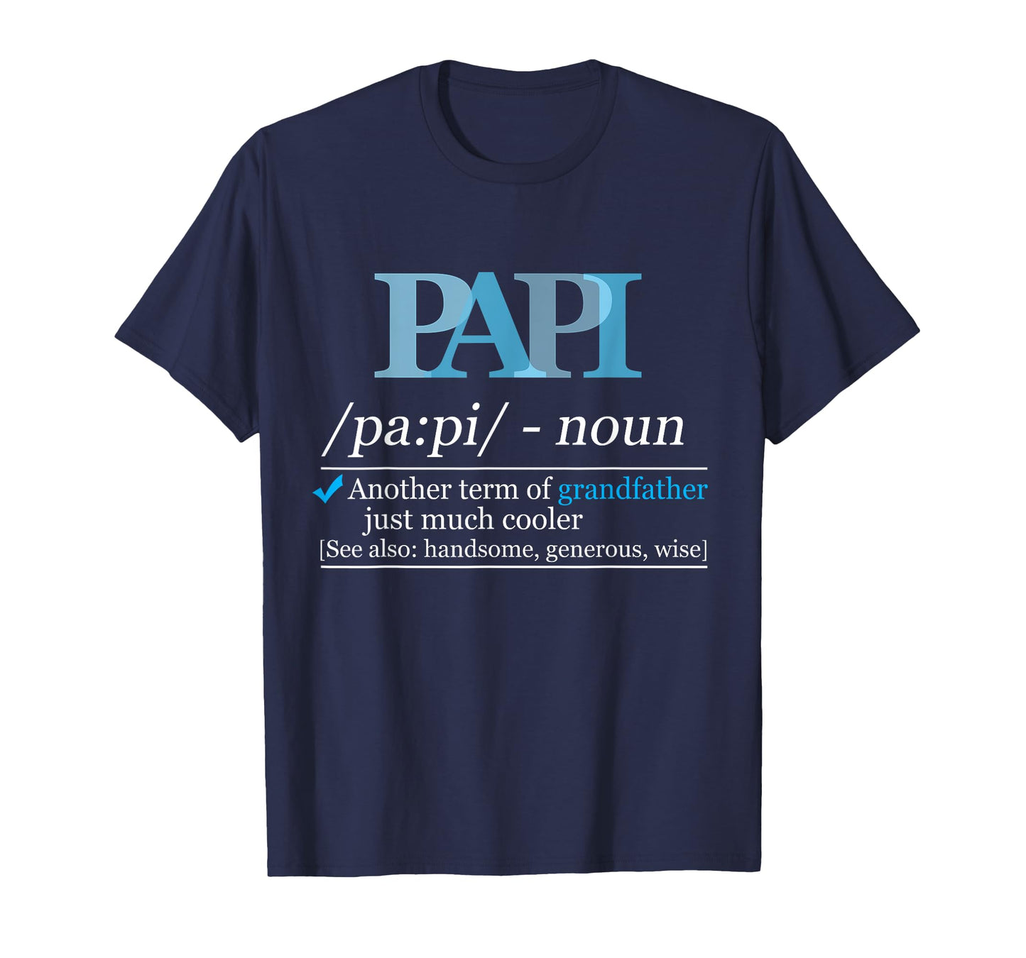 Definition Papi Funny Grandpa Dad Fathers Day Christmas T-Shirt