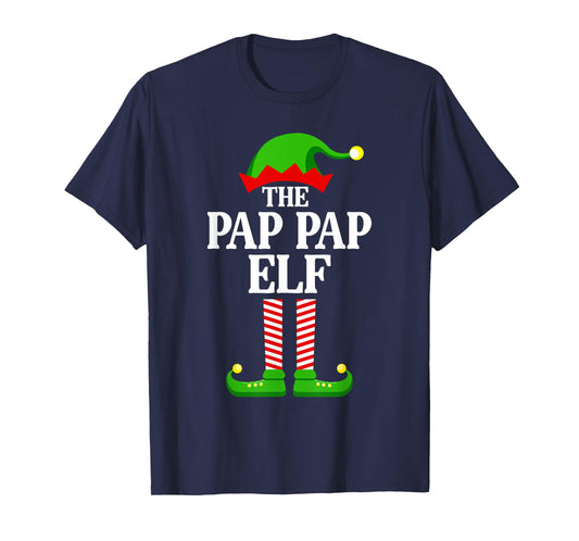 Pap Pap Elf Family Matching Group Funny Christmas T-Shirt