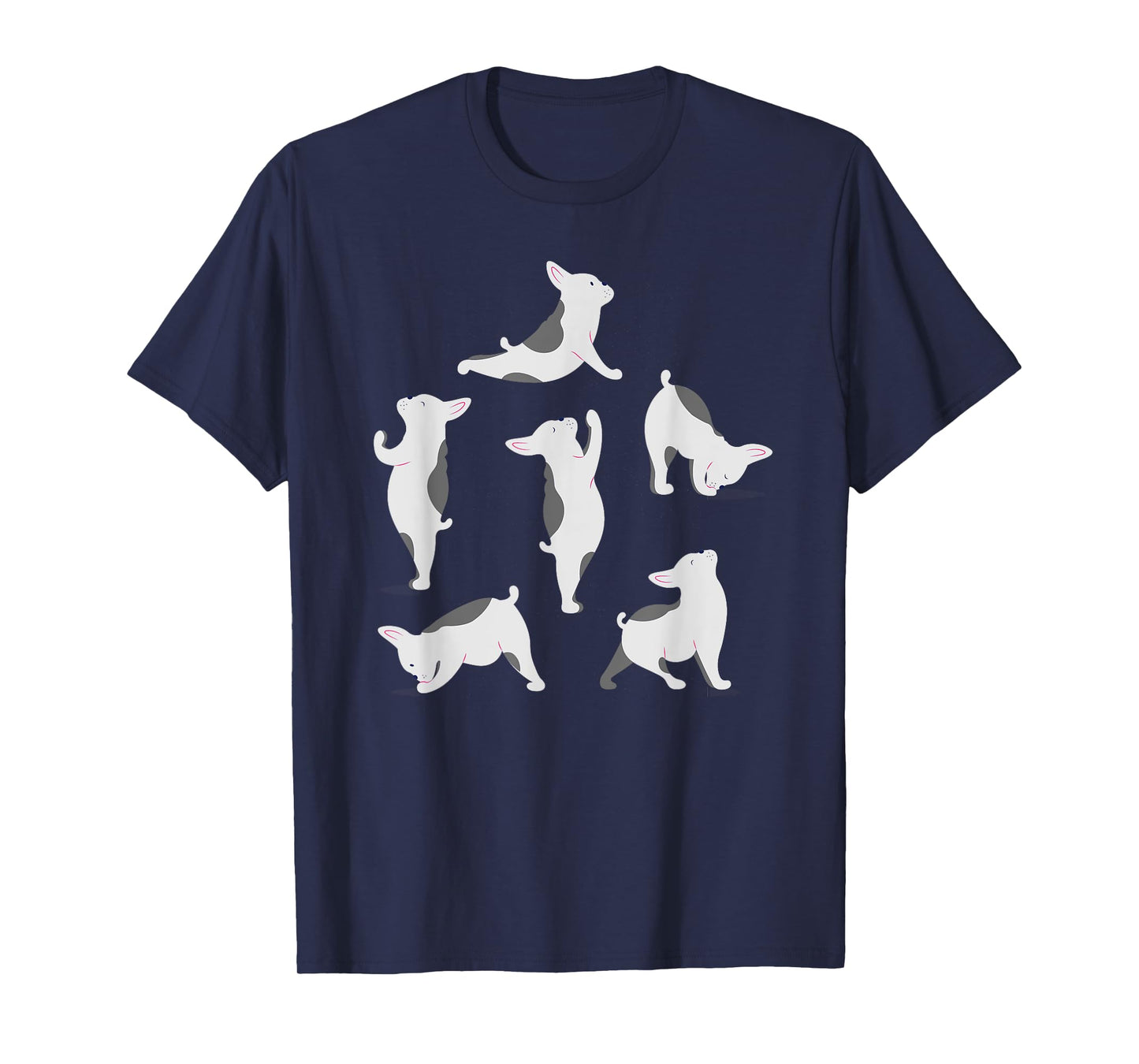 French Bulldog Yoga Poses Funny Cute Frenchie Dog Lover Men Women Girls Kids T-Shirt