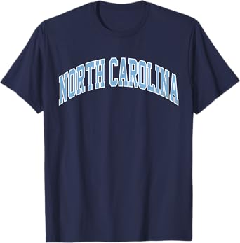 Retro North Carolina Blue Souvenir Simple North Carolina Tee T-Shirt