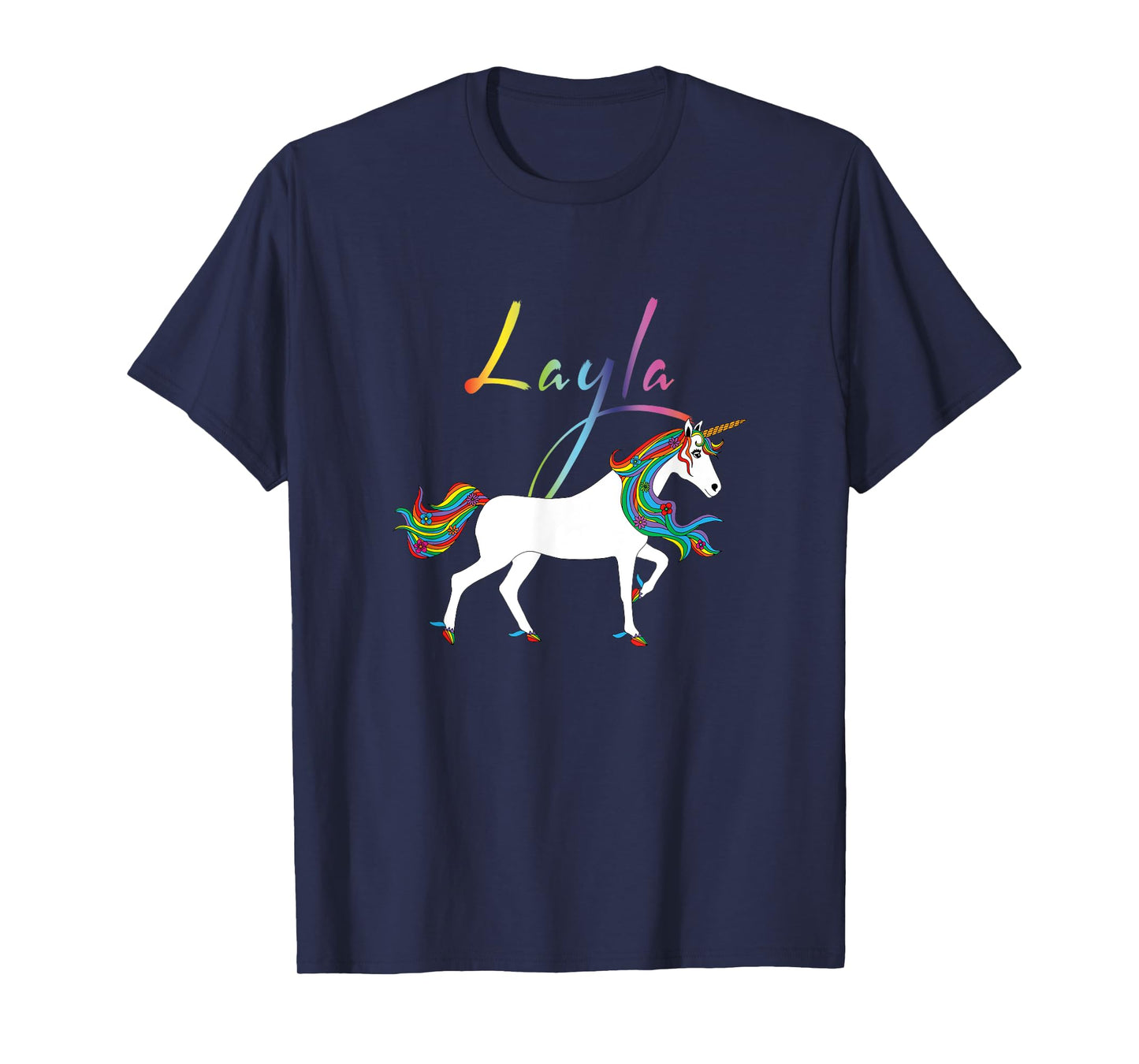 Layla Personalized First Name Unicorn T-Shirt