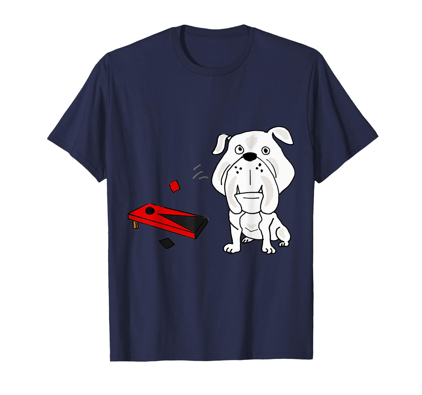 Smileteeshob Funny Bulldog Playing Cornhole Toss Tailgating T-Shirt