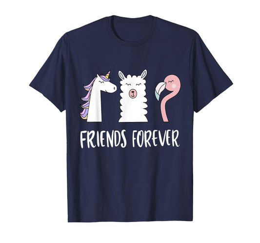 Funny Friends Forever - Llama Unicorn Flamingo T-Shirt