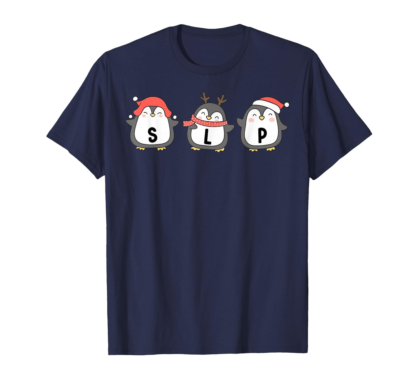 Cute Penguins SLP Christmas Speech Language Pathologist T-Shirt