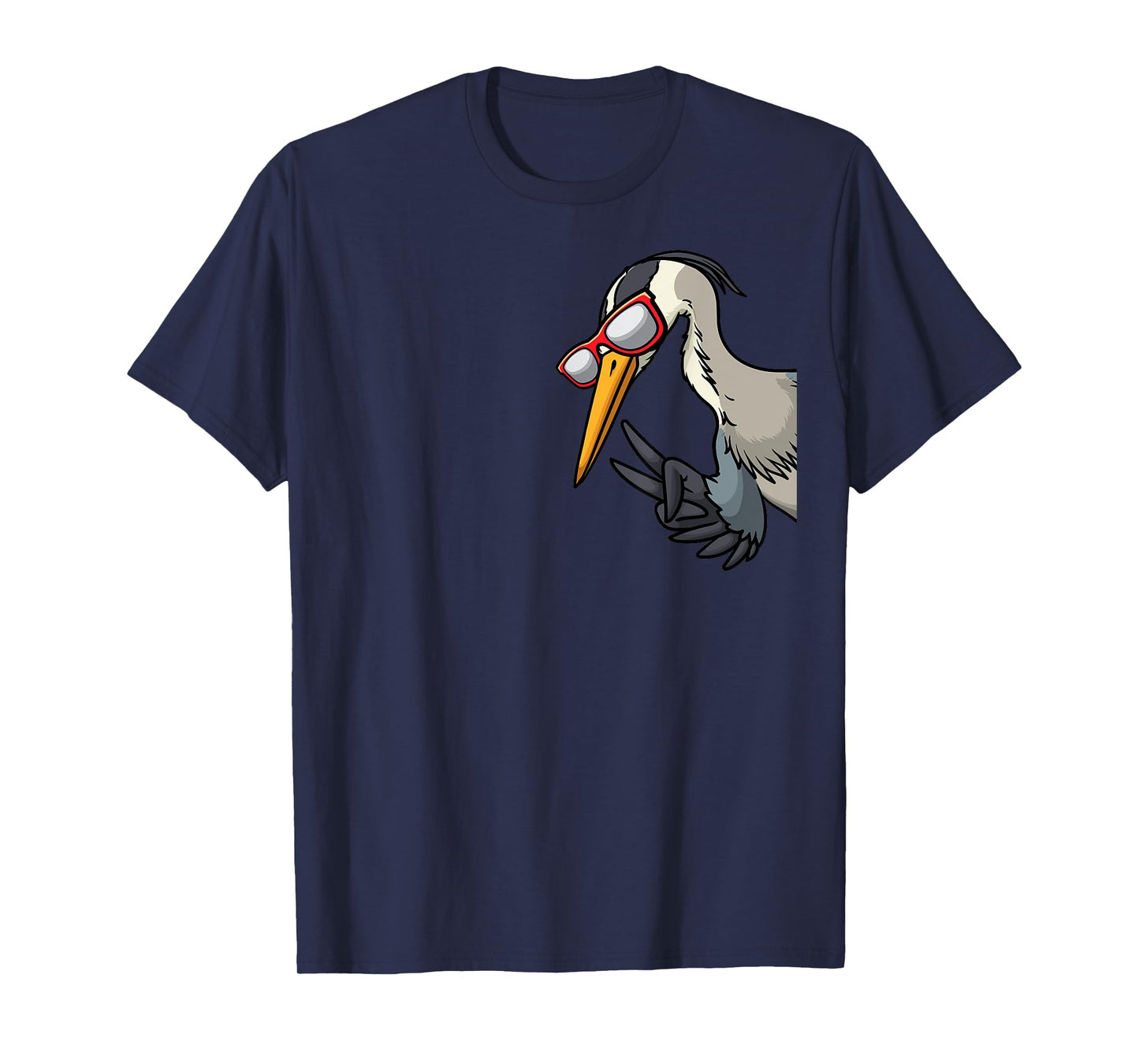 Great Blue Heron Bird With Sunglasses From Side Birder T-Shirt