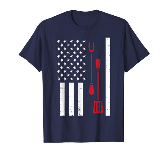 US Flag Bbq Grilling Tools Barbecue 4th July Women Men Kids T-Shirt