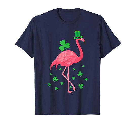 Flamingo Shamrock Leprechaun St Patricks Day T-Shirt
