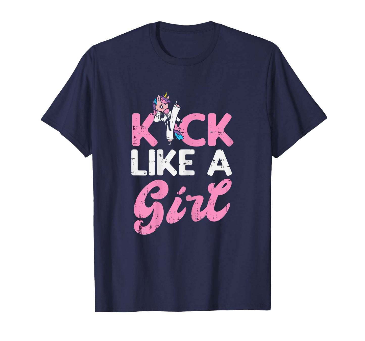 Kick Like Girl Unicorn Karate Taekwondo Martial Arts Gift T-Shirt
