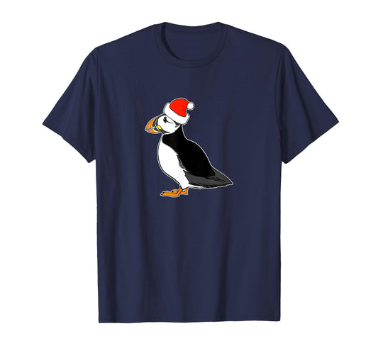 Funny Christmas Puffin T-Shirt Santa Cute Puffin Shirt