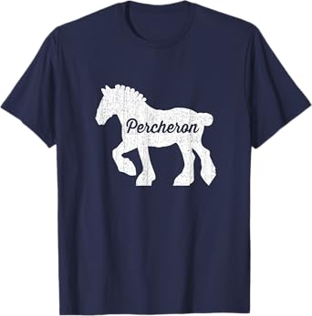 Distressed Silhouette of Percheron Draft Horse T-Shirt