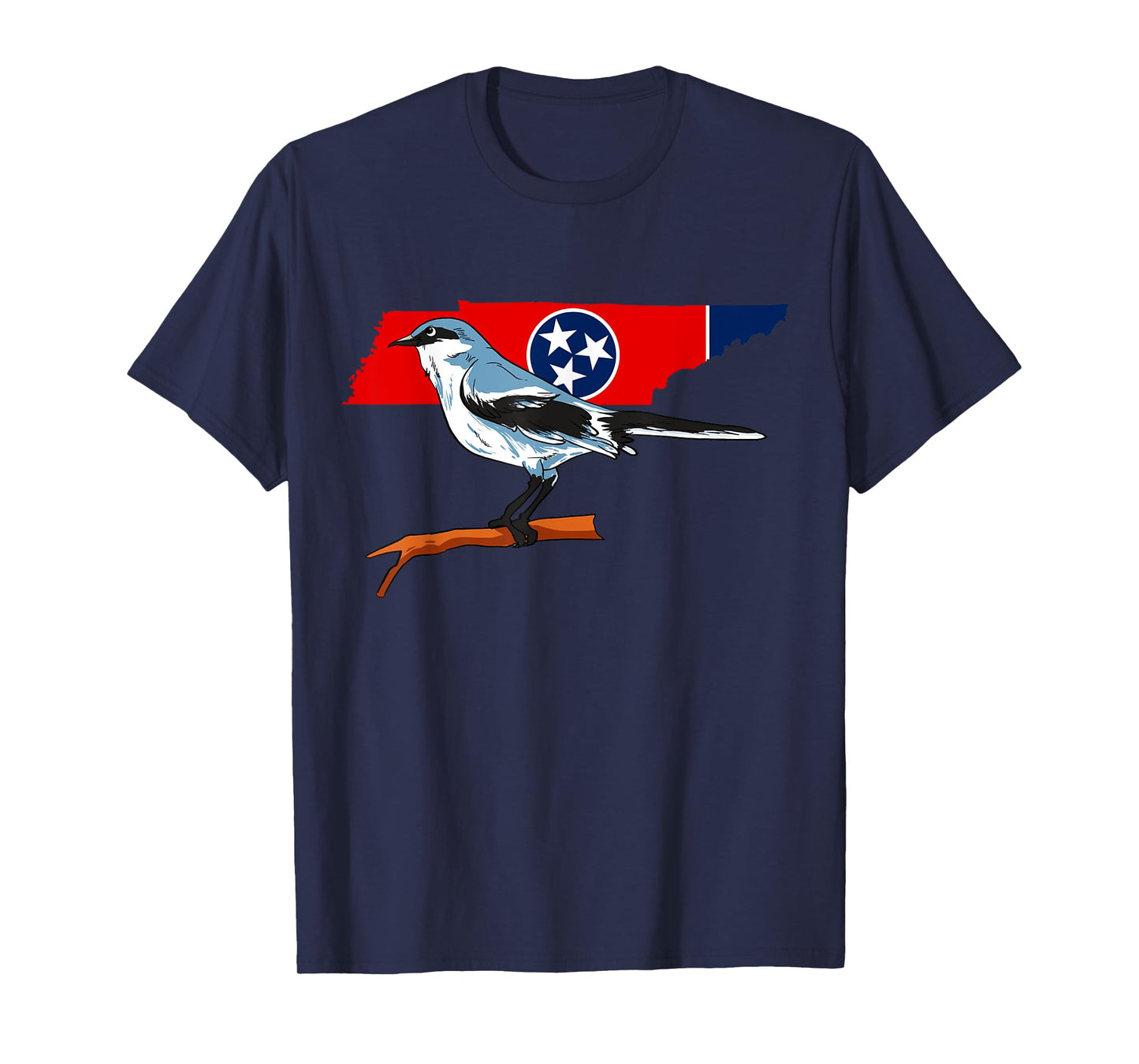 Tennessee Flag With Mockingbird US State Bird T-Shirt