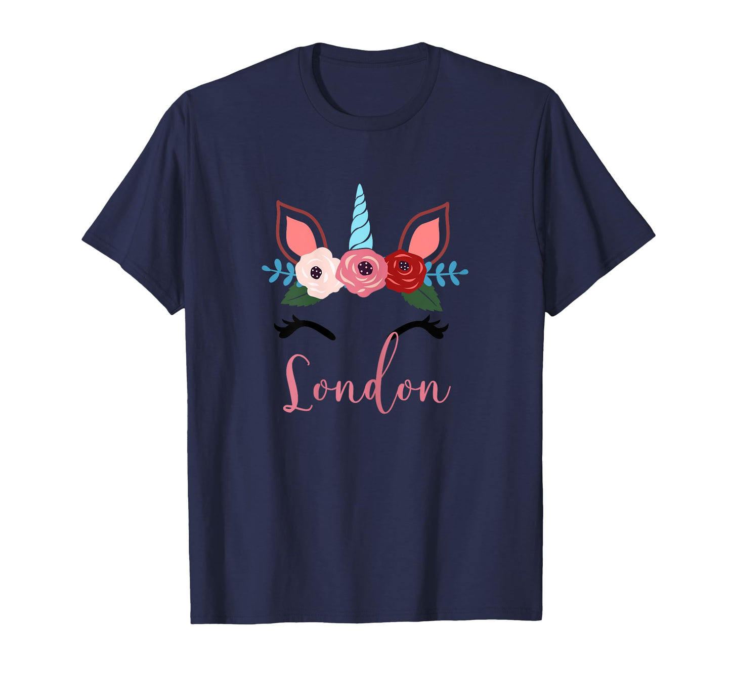 Cute London Magical Floral Unicorn For Girls T-Shirt
