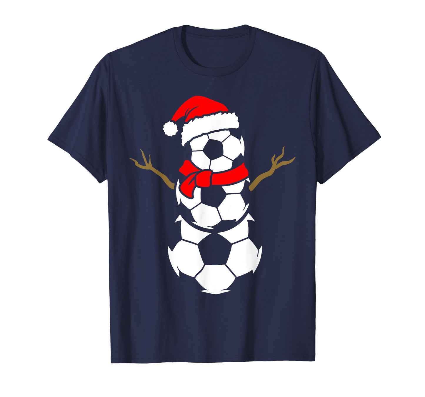 Christmas Soccer Santa Claus Snowman Ball Player Pajama T-Shirt