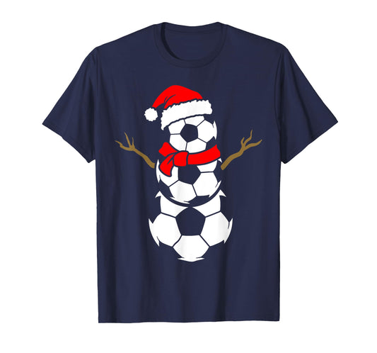 Christmas Soccer Santa Claus Snowman Ball Player Pajama T-Shirt