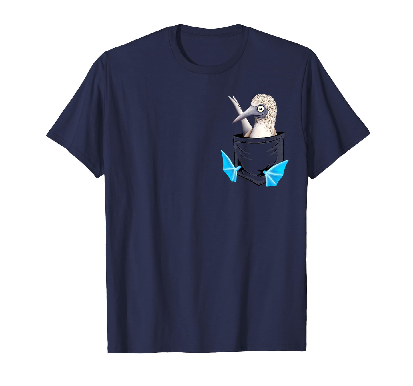 Skizzenmonster Quirky Seabird Gifts Blue Foot Booby Pocket T-Shirt