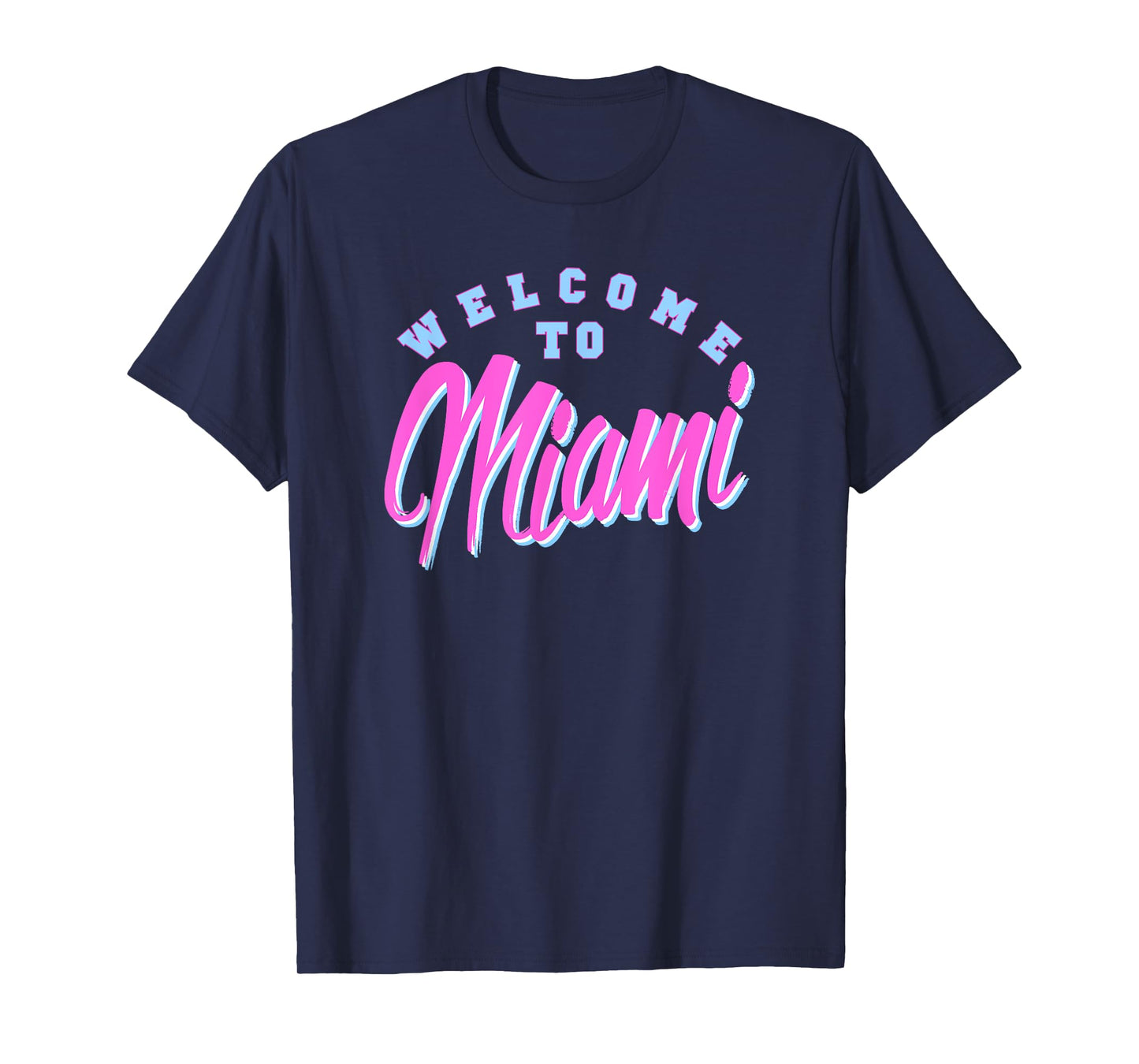 Vintage Welcome To Miami Beach Florida Souvenir Palm Trees- Men Women Girls Kids T-Shirt