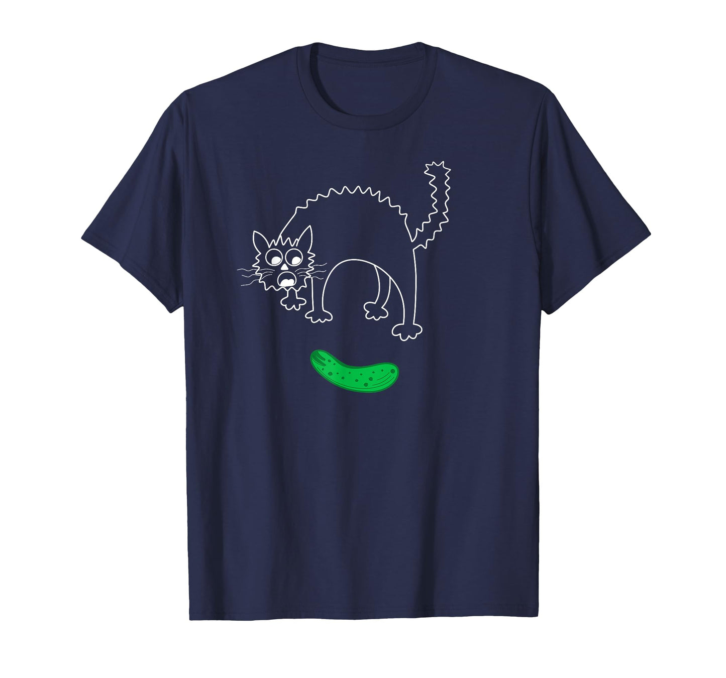 Freaked Out Cat Cucumber Scared Cat Pickle T-Shirt