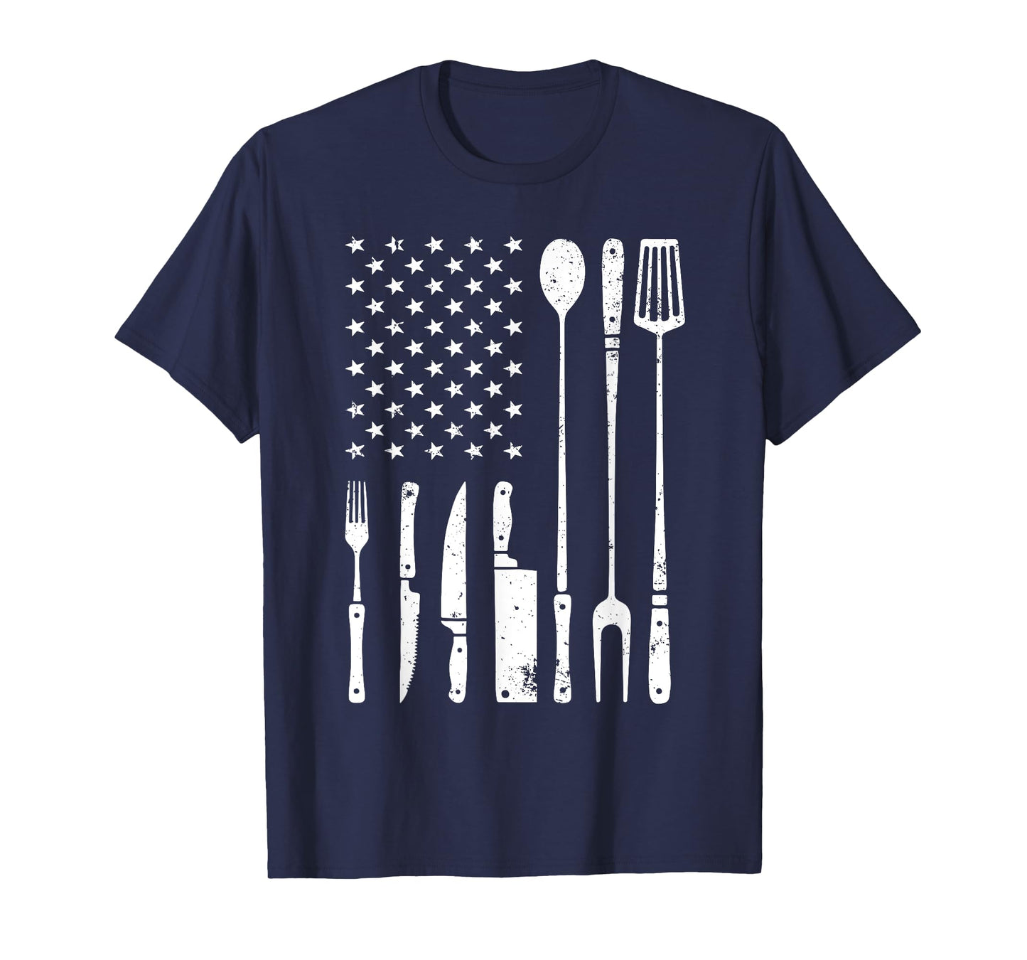 Cool Grilling For Men Women US Flag BBQ Barbeque Smoker T-Shirt