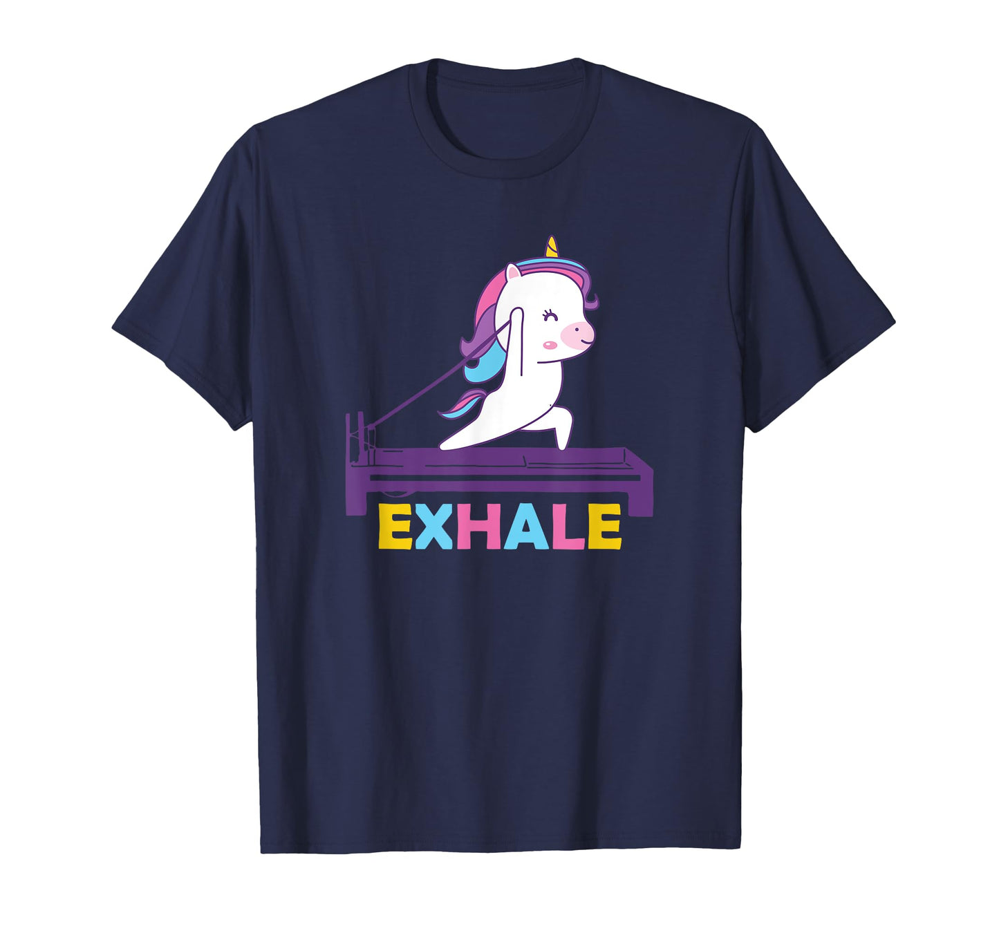 Pilates Training Workout - Sport Club Exhale Unicorn T-Shirt