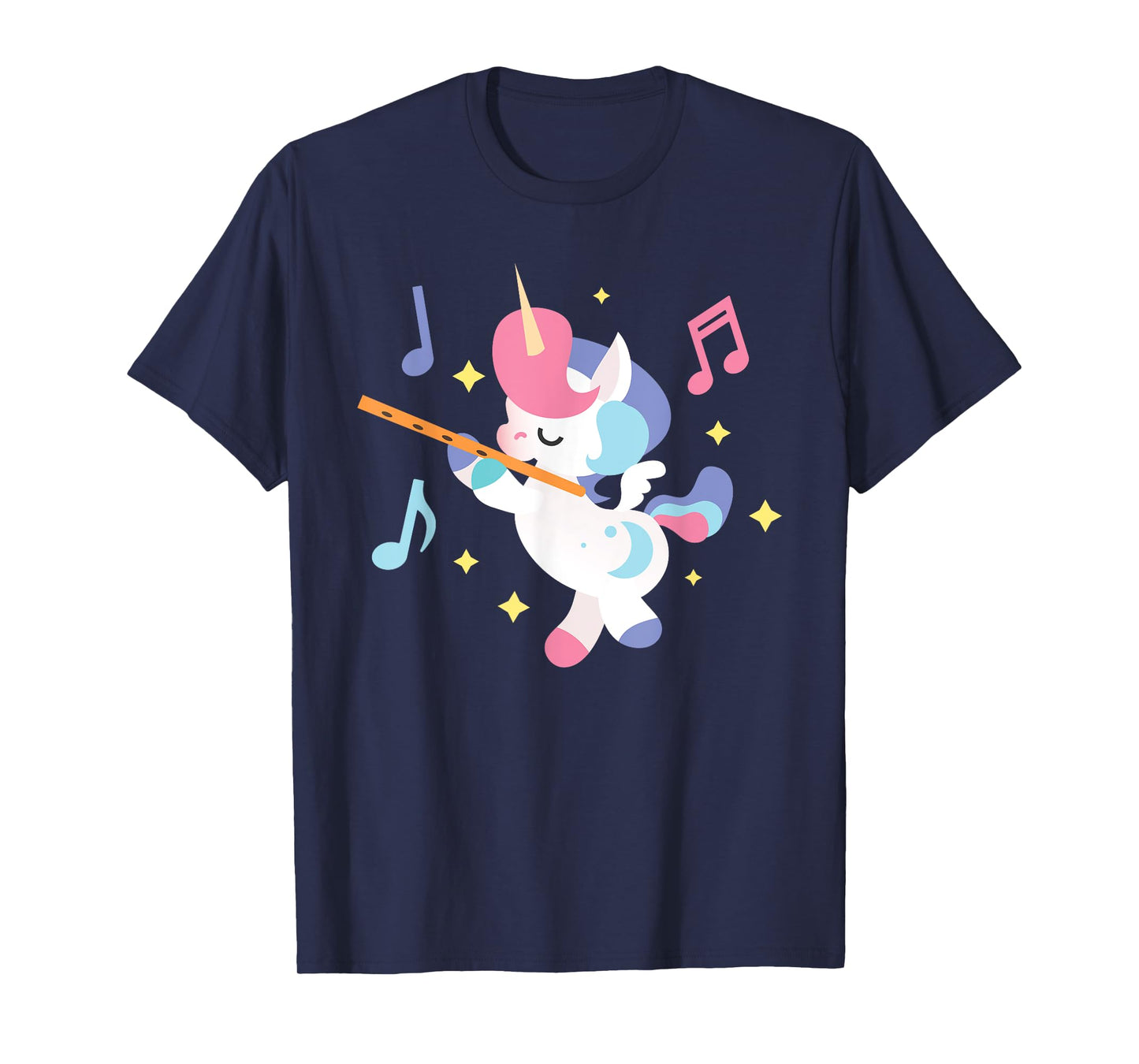 Flute Unicorn - Flute Player Flutist Marching Band Music T-Shirt