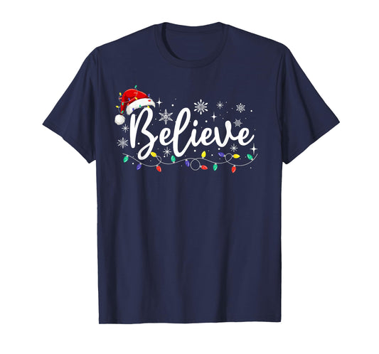 Christmas Shirt - Believe Santa Claus Believe Christmas Kids T-Shirt