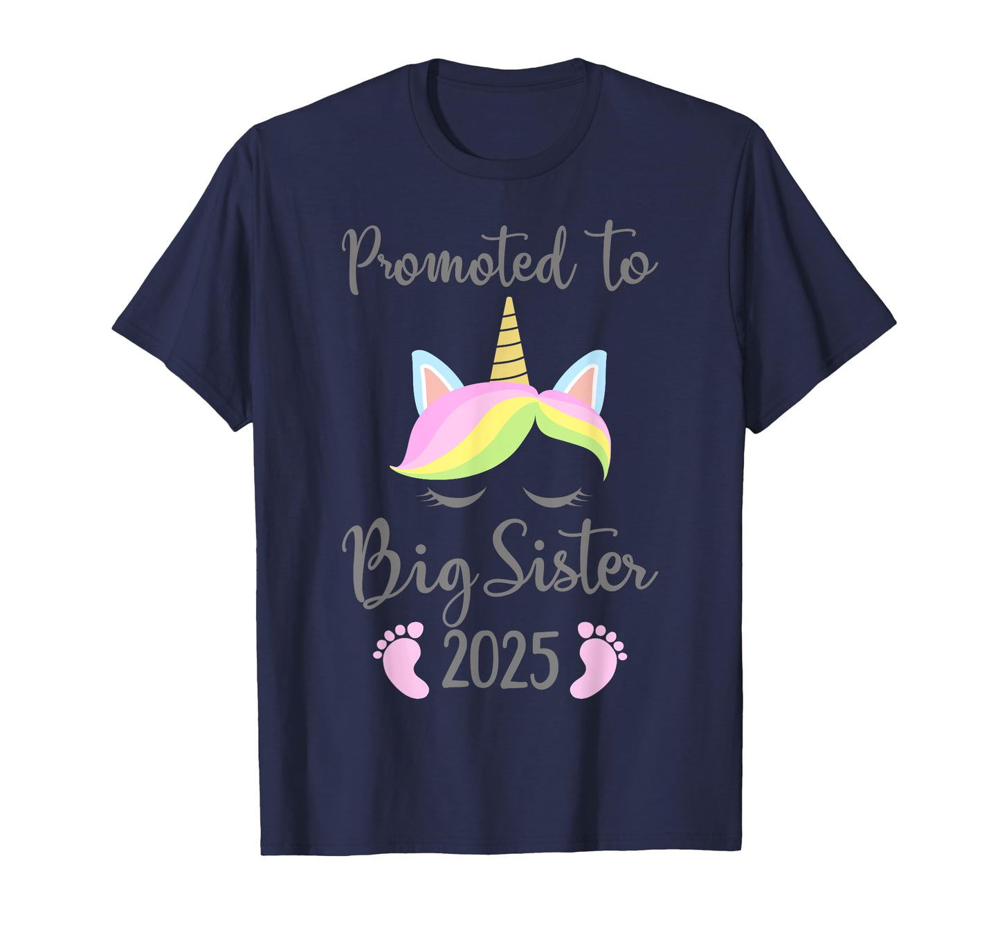 Promoted to big sister 2025 with unicorn for new baby shower T-Shirt