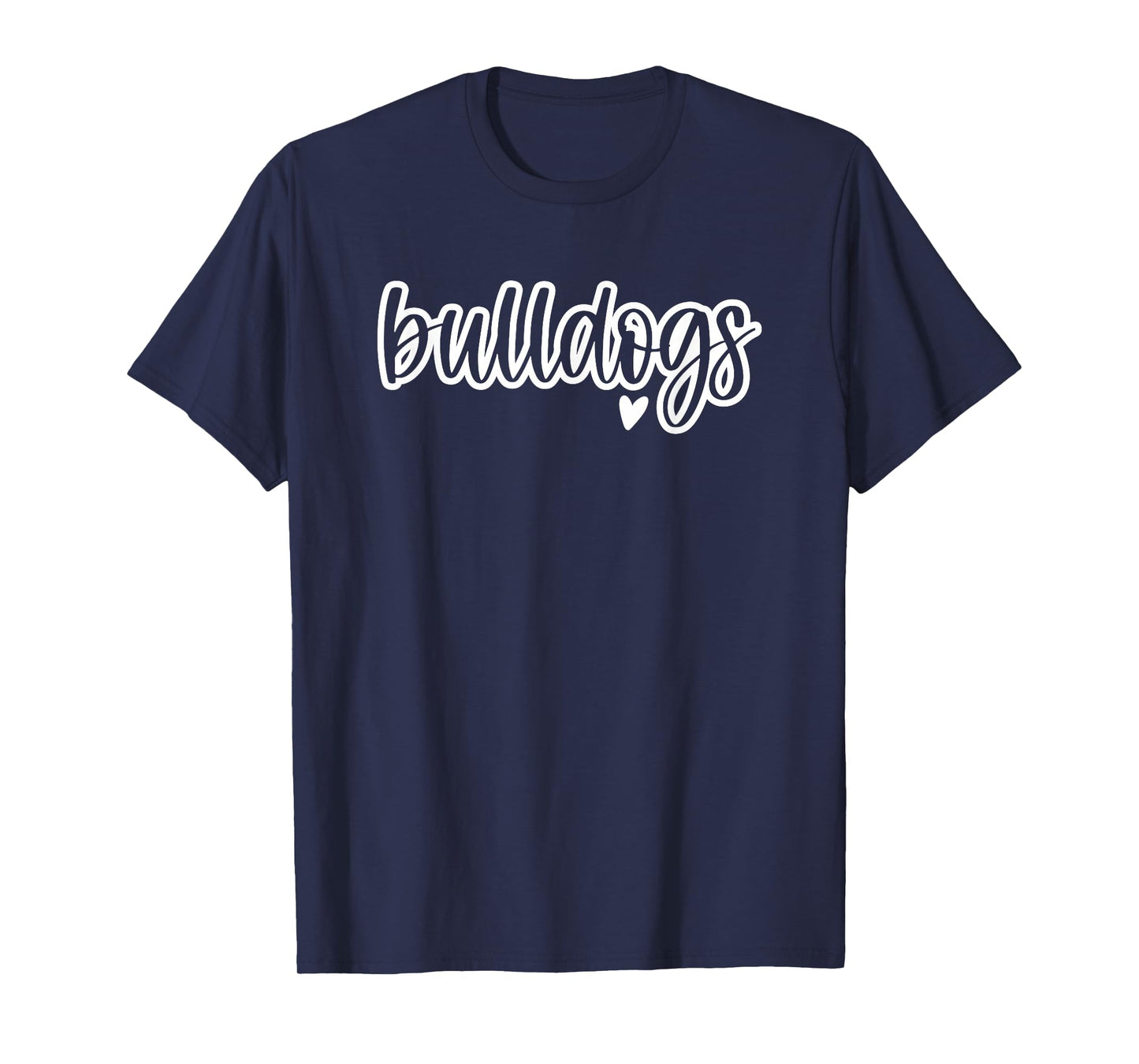 Cute Bulldogs Script Game Mascot Day - Matching Team Color T-Shirt