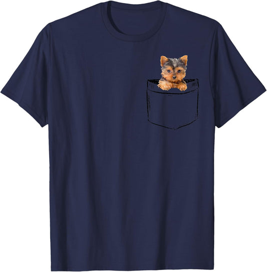 Cute Pocket Yorkie, Boy Girl Funny T-Shirt