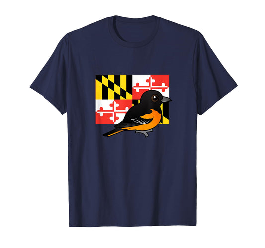State Birdorable of Maryland: Cute Baltimore Oriole T-Shirt