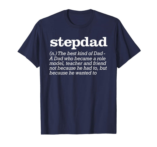 Funny Stepdad Gift Apparel - Men's Black Stepdad Definition T-Shirt - Small - Short Sleeve - Casual - Father's Day, Birthday