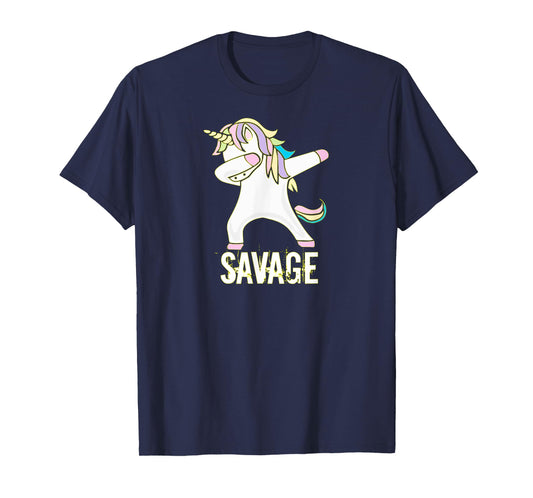 Savage Unicorn Shirt for Youth Adult Women Girls T-Shirt