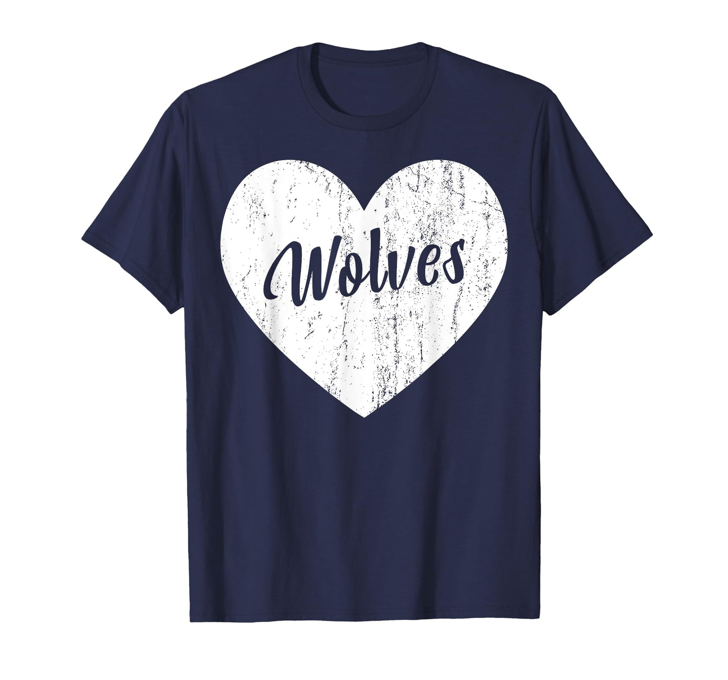 Wolves School Sports Fan Team Spirit Mascot Heart Gift T-Shirt